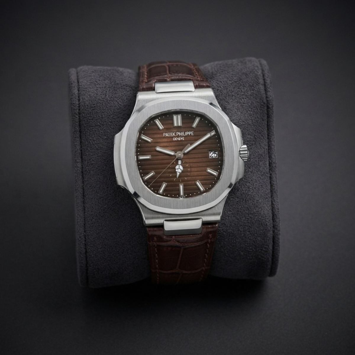 Patek Philippe Inspired Leather Strap Watch - Timepiece Accessory Designed For Wrist Timekeeping And Daily Fashion Routine - black strap
