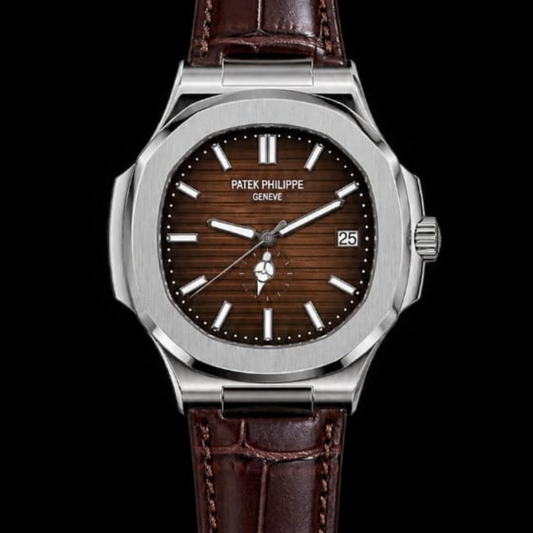 Patek Philippe Inspired Leather Strap Watch - Timepiece Accessory Designed For Wrist Timekeeping And Daily Fashion Routine - black strap