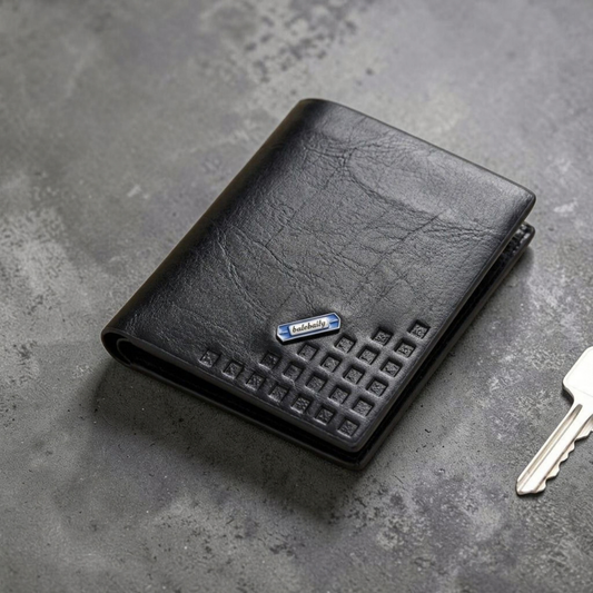 Premium Book Shape Wallet for Men – 6 Card Slots, Full Cash Pocket & Secure Button Closure - Black