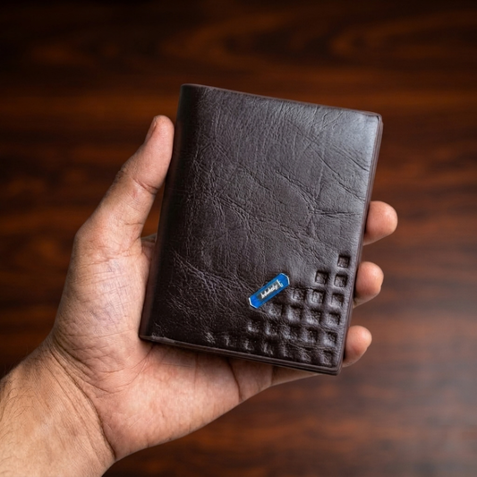 Premium Book Shape Wallet for Men β 6 Card Slots, Full Cash Pocket & Secure Button Closure - Black